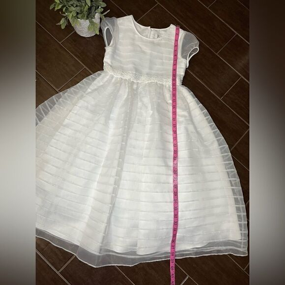 Us Angels white sheer/embellished formal dress sz 10 - Picture 9 of 9